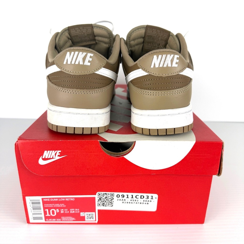 Nike Dunk Low Retro Khaki White Hazel Rush DJ6188-200 Mens Size 10.5 Sneakers